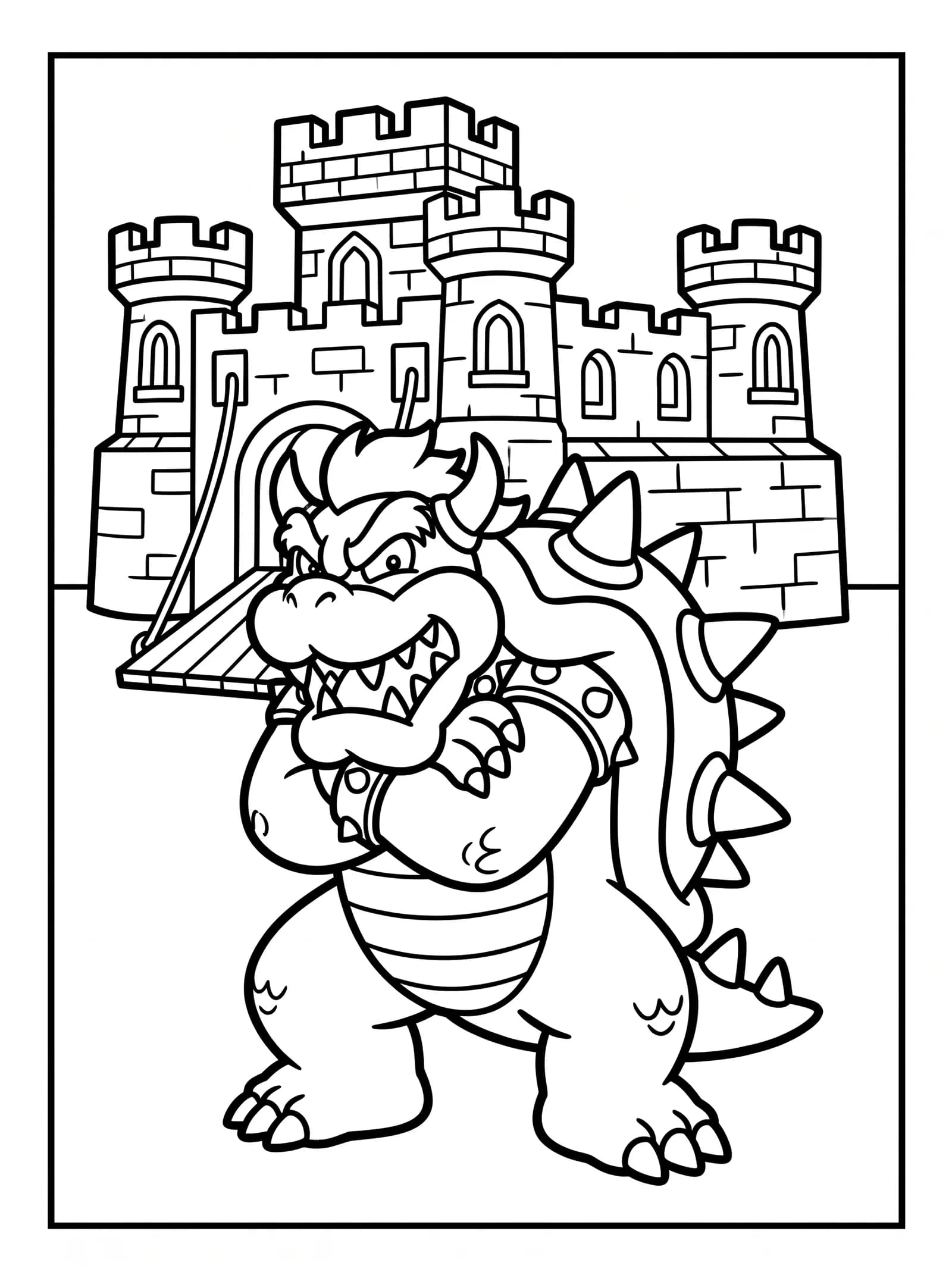 Bowser Guarding His Lava Castle