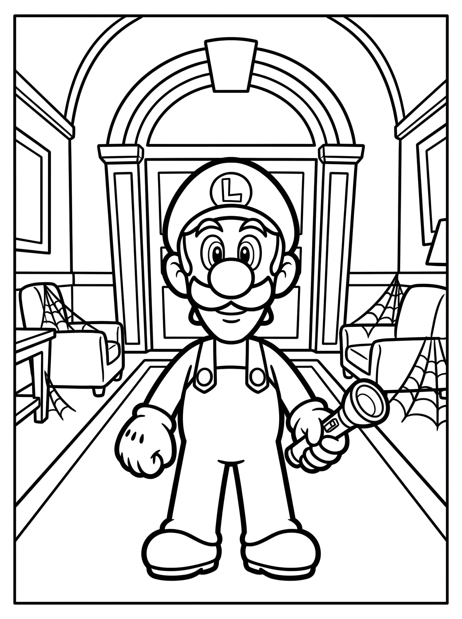 Luigi Holding Flashlight