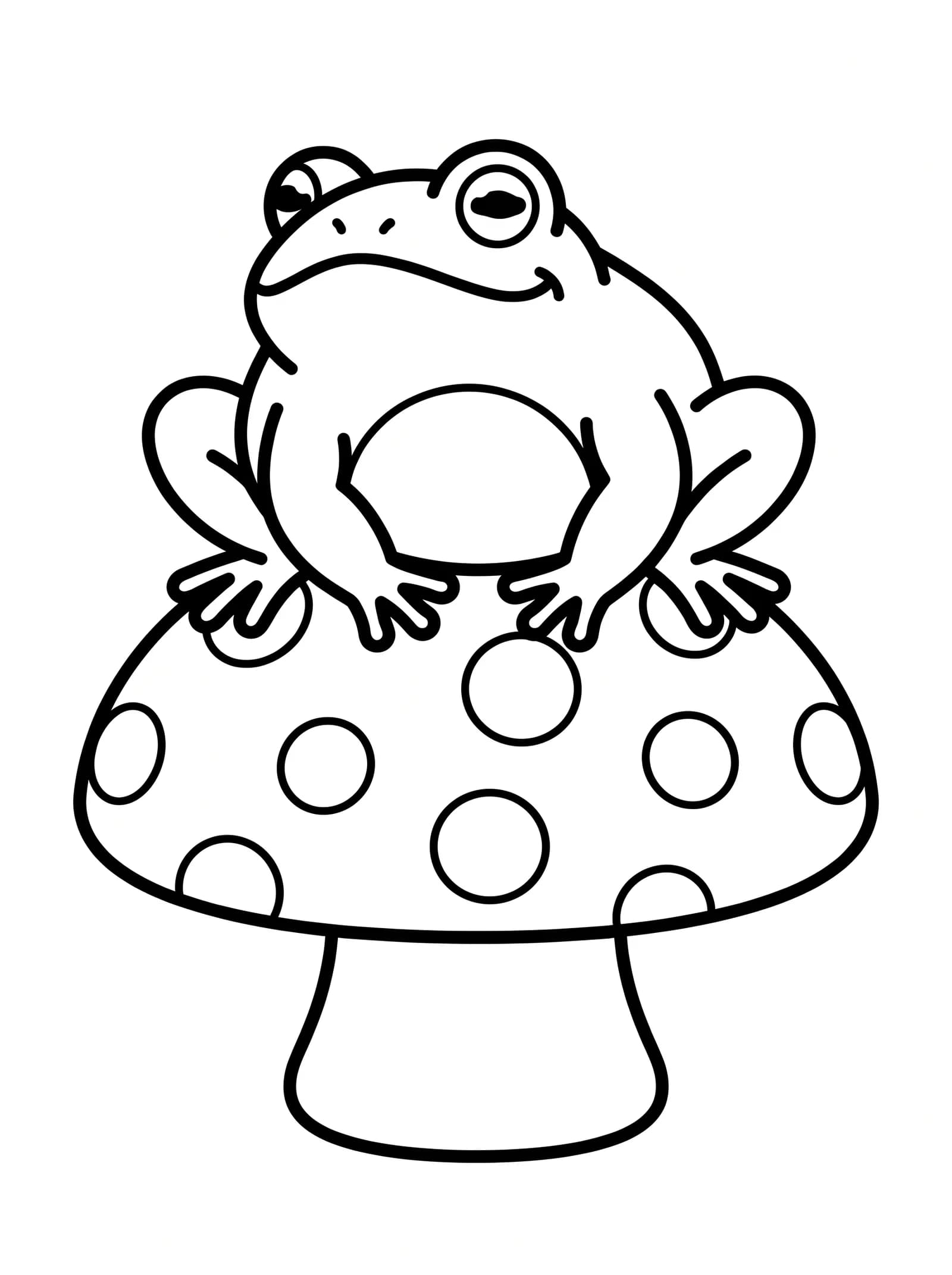 Toad Sitting on Polka Dot Mushroom