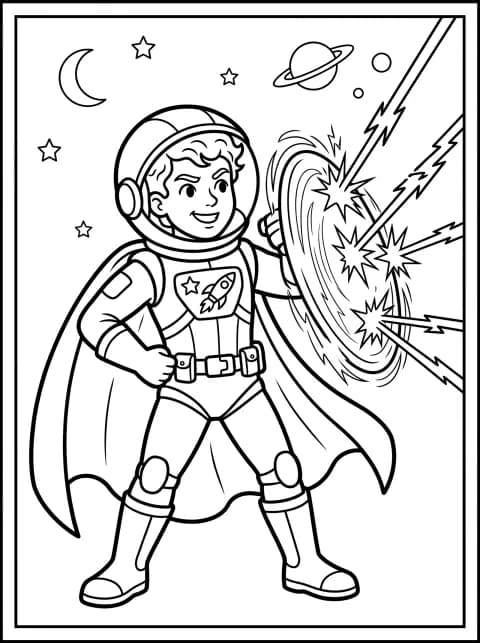 Space Hero Deflecting Lasers